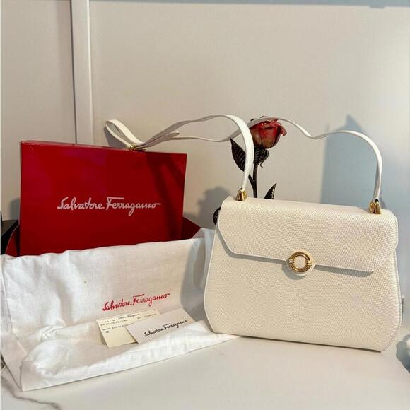 Salvatore Ferragamo Handbags - AUTHENTIC Vintage Salvatore Ferragamo White Crossbody Bag Full Inclusion-EUC